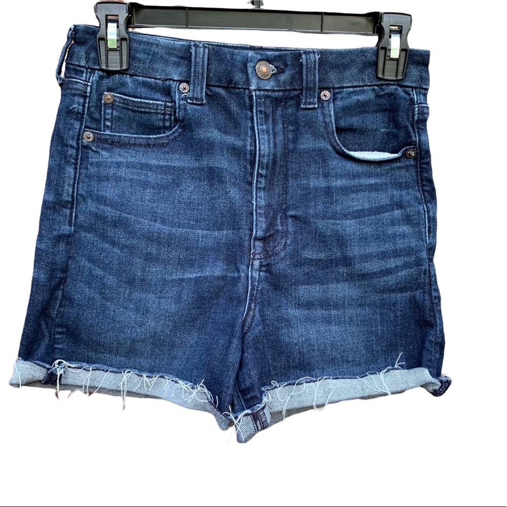 American Eagle Curvy Super Hi-Rise Shortie Stretch Denim Jean Short Womens 6